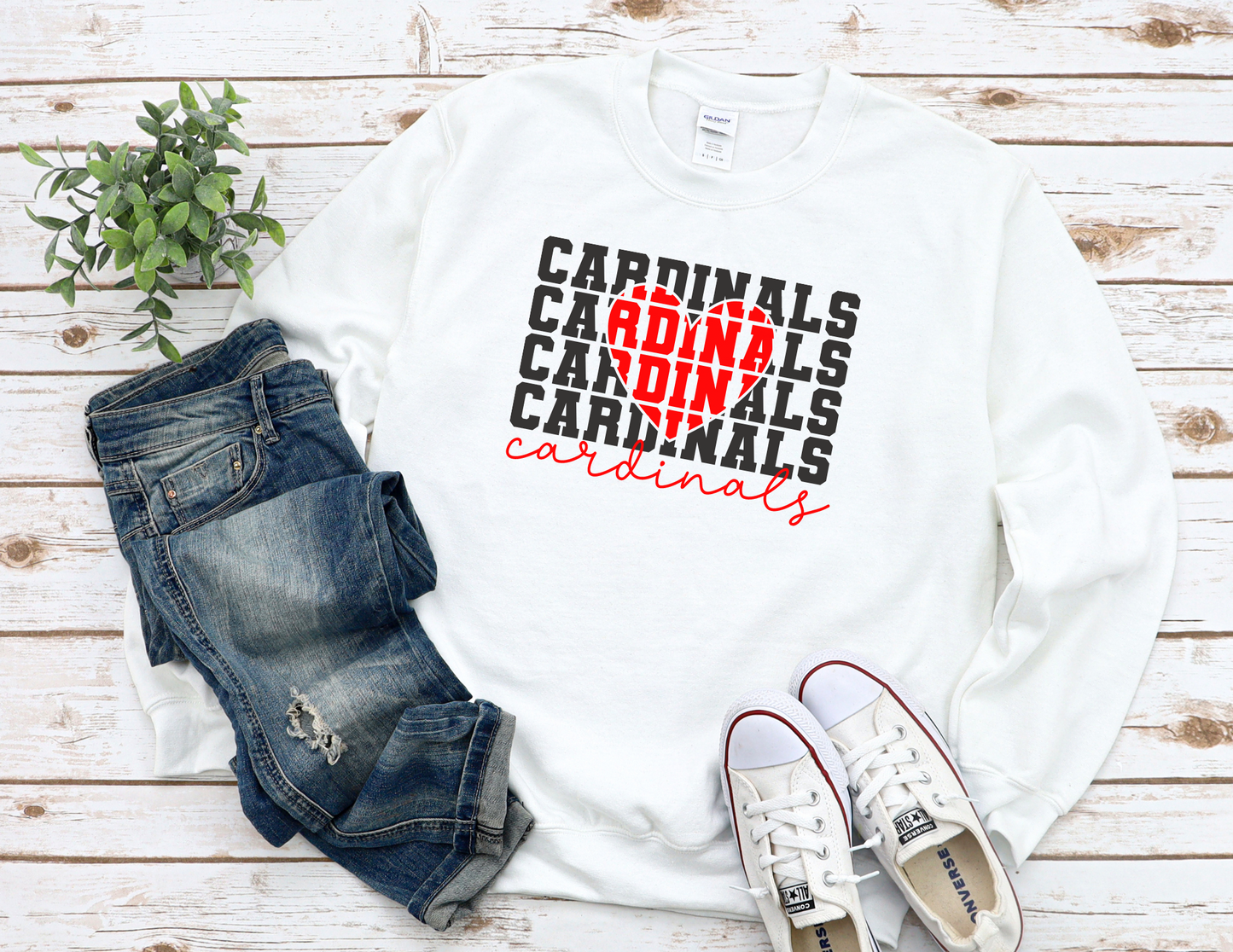 Cardinals Heart Sweater