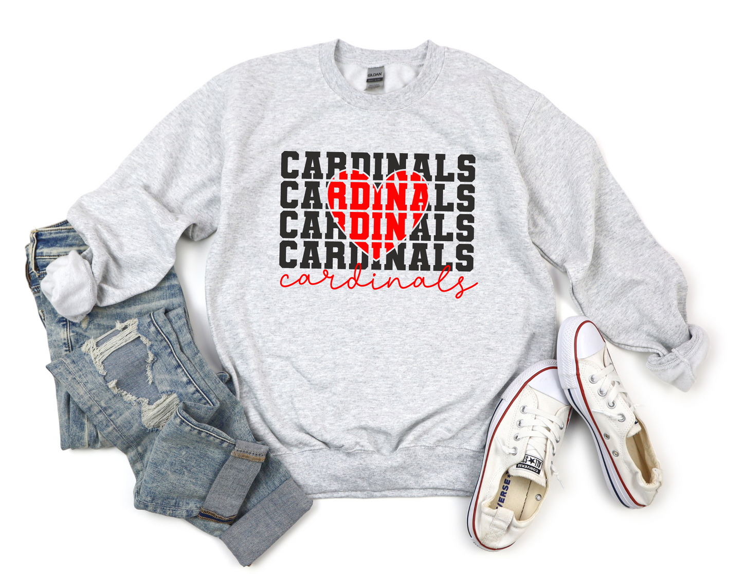 Cardinals Heart Sweater
