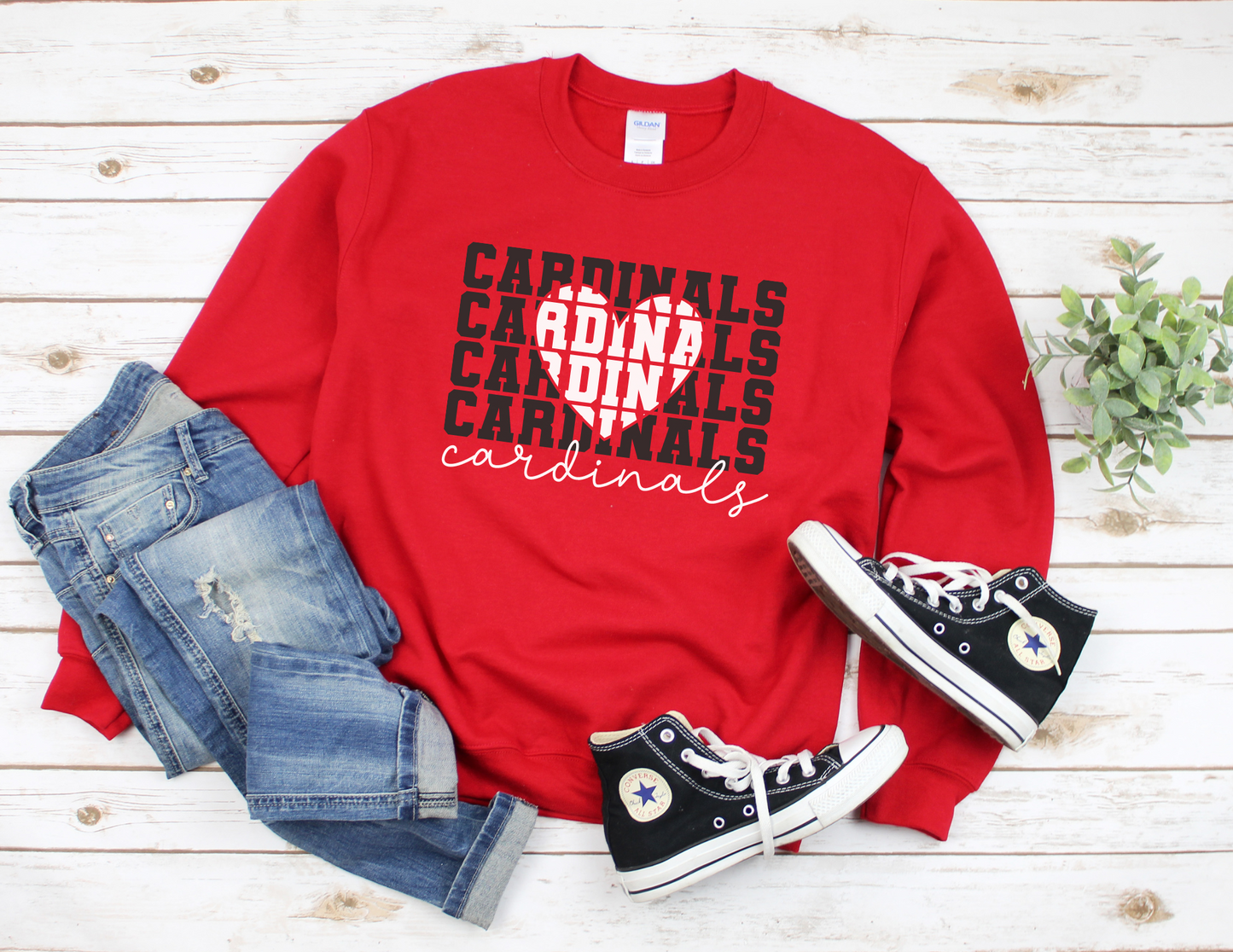 Cardinals Heart Sweater