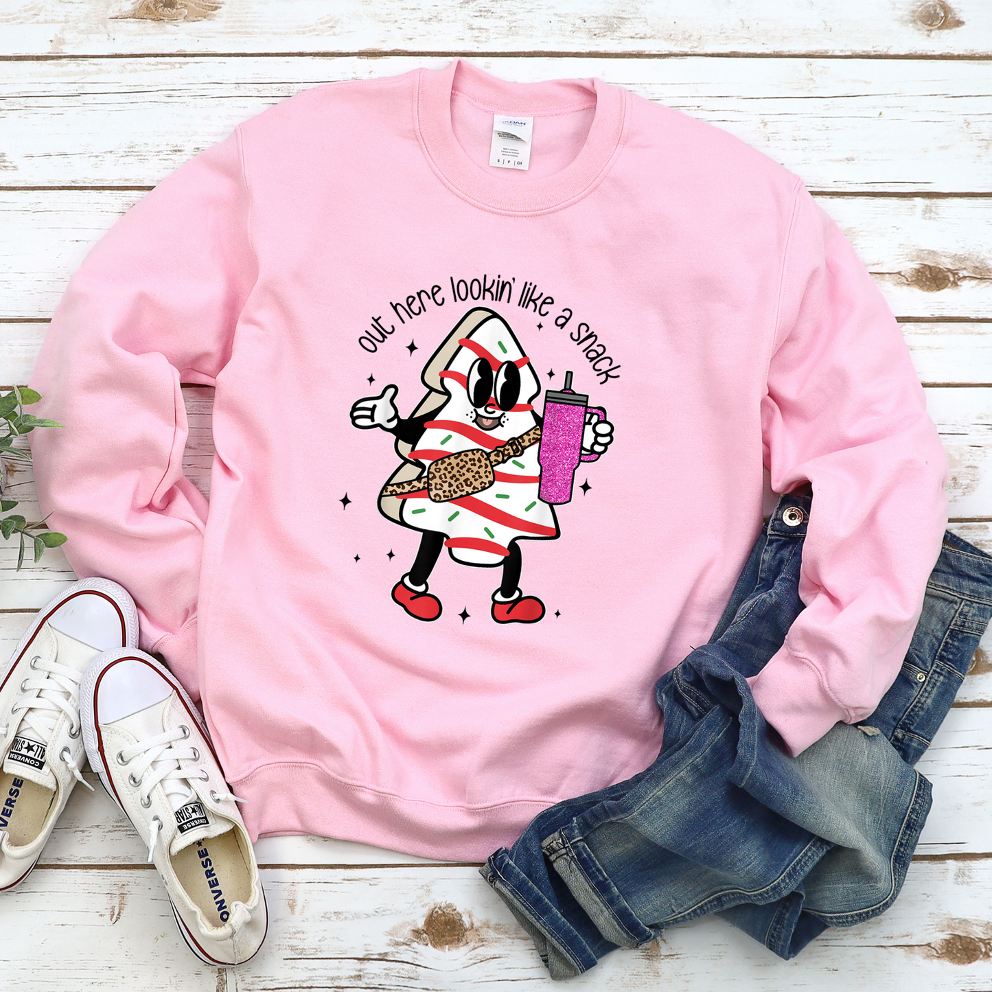 Out Here Lookin' Like a Snack Little Debbie Tree Crewneck Sweater