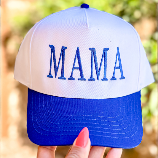 MAMA Embroidered Trucker Hat – Two-Tone Mom Baseball Cap