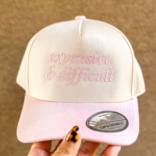 Expensive & Difficult Hat – Embroidered Women’s Trucker Cap