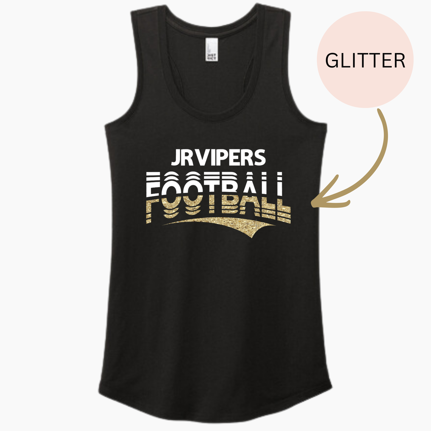 JRVIPERS Football Glitter Racerback Tank Top