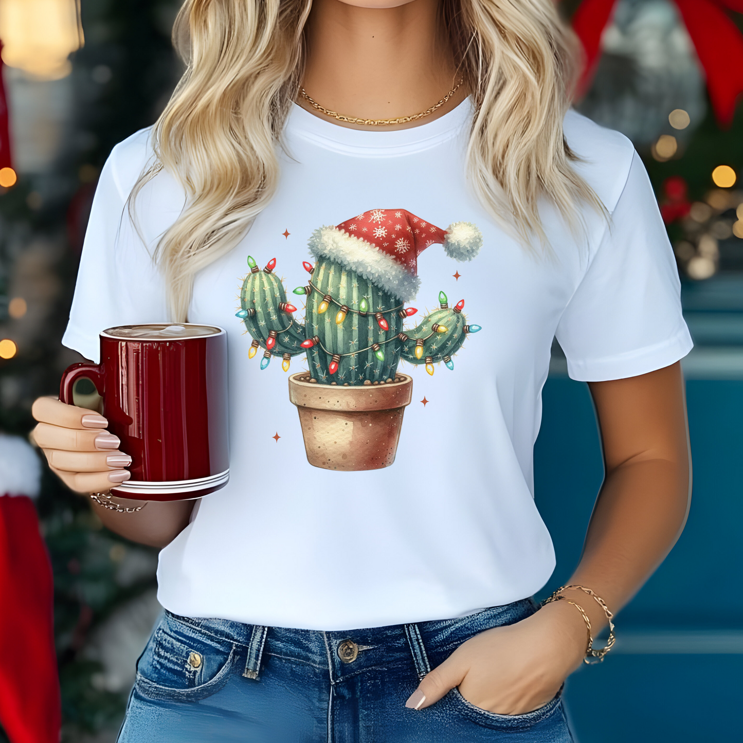 Merry Cactmas Christmas Cactus T-Shirt