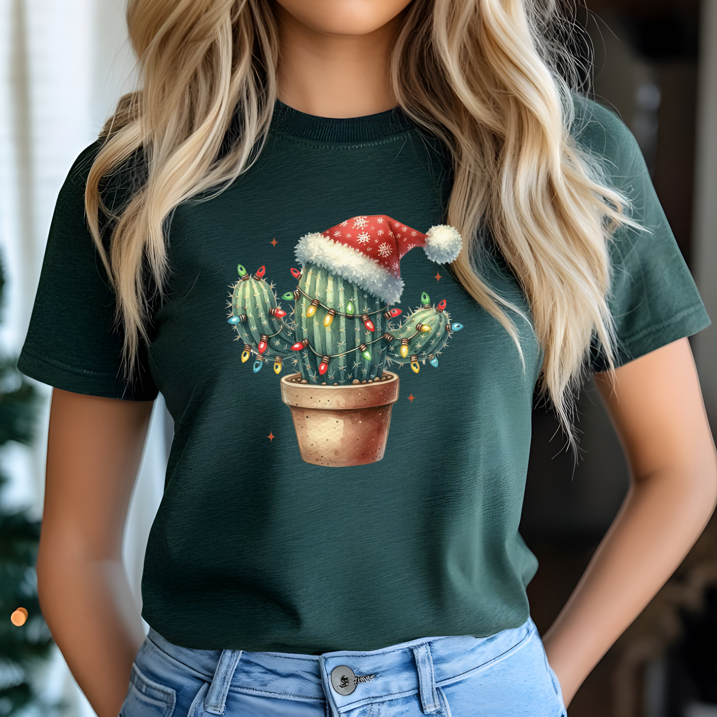 Merry Cactmas Christmas Cactus T-Shirt