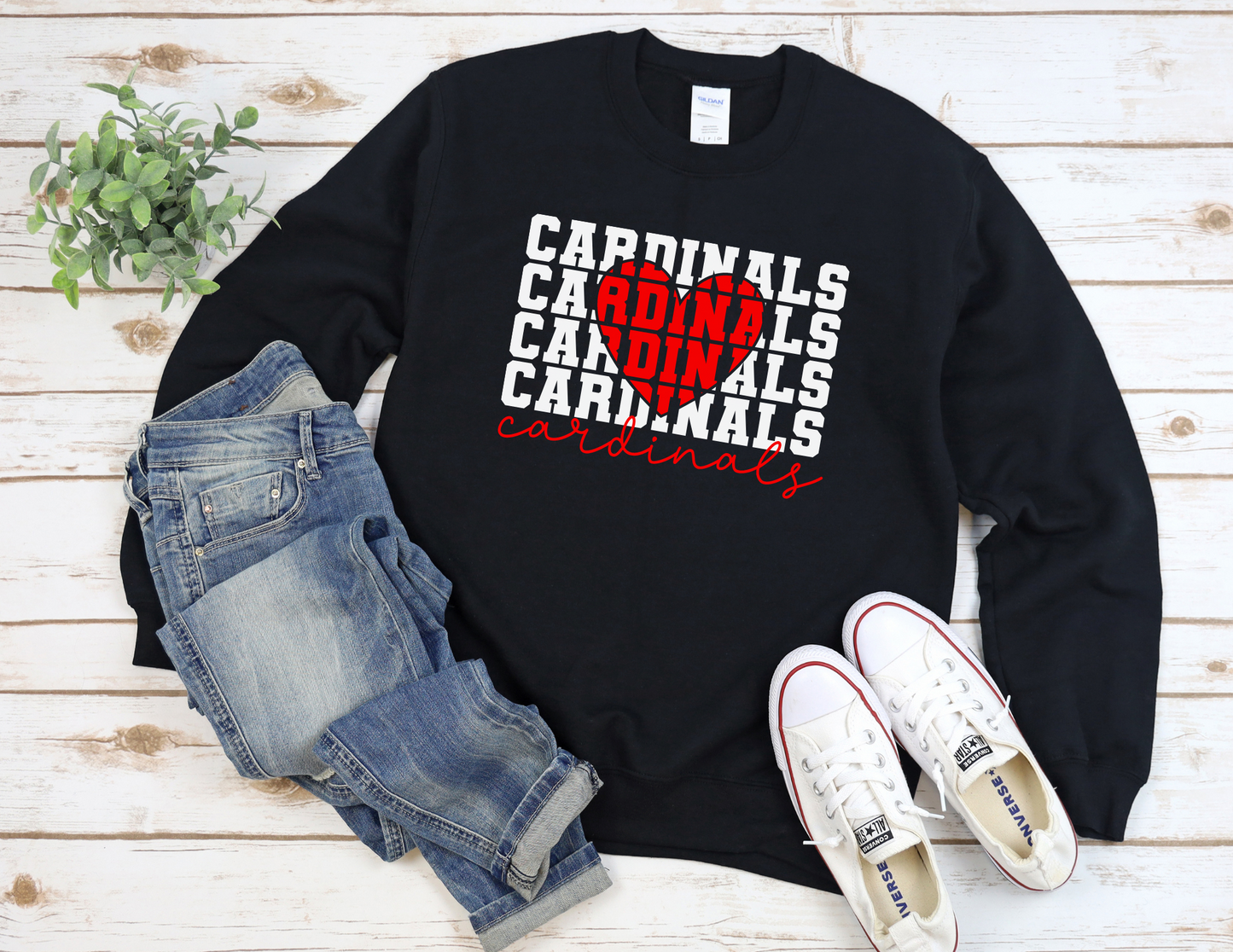 Cardinals Heart Sweater