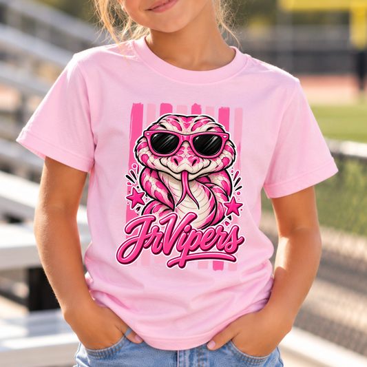 JrVipers Pink Snake Youth Tee