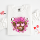 Highland Valentine's Day Cow Crewneck Sweater