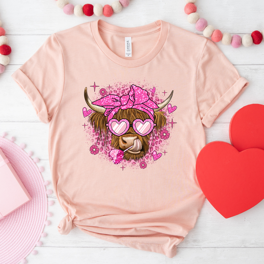 Highland Valentine's Day Cow T-Shirt