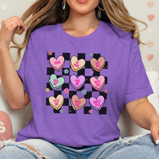 Distressed Valentines Conversation Hearts T-Shirt