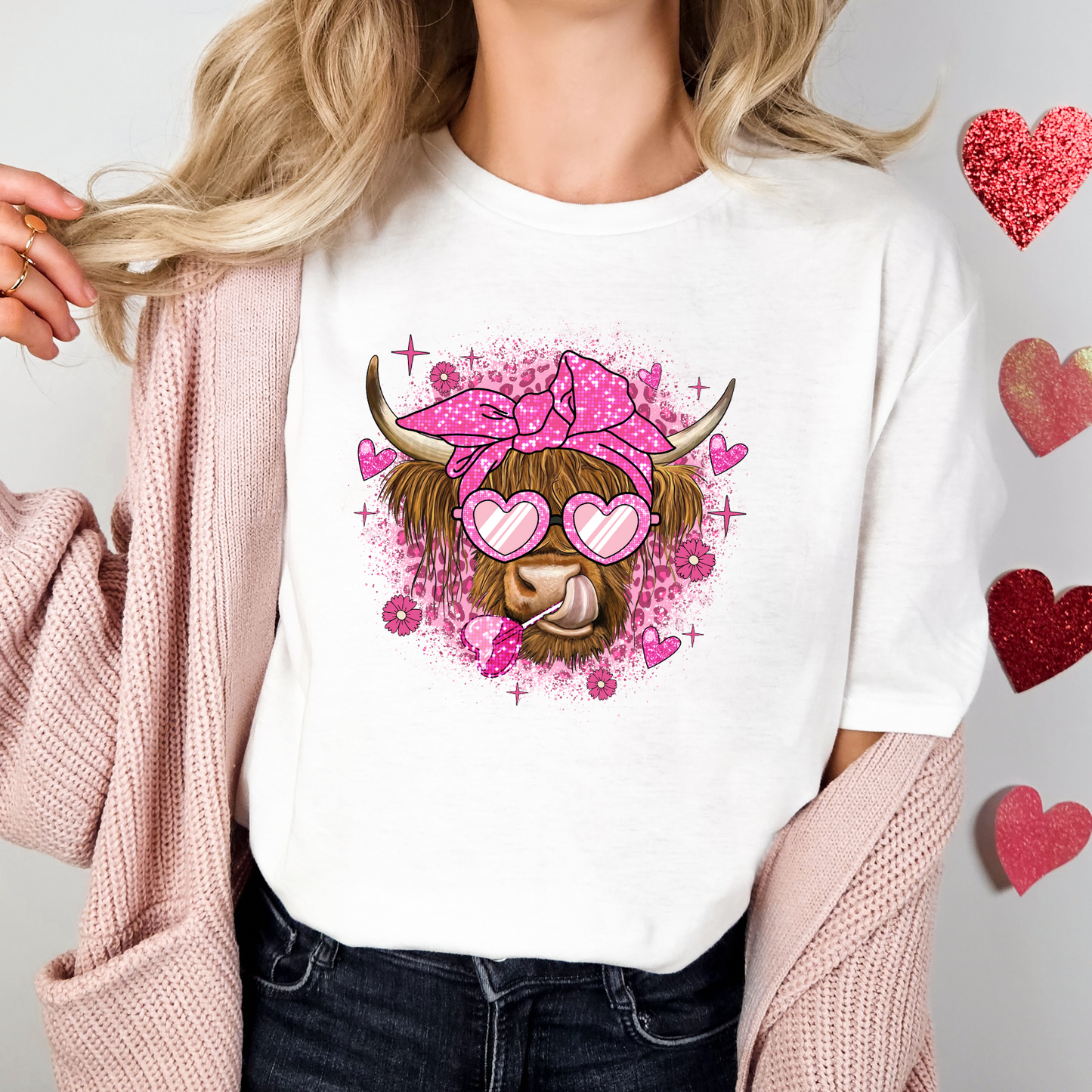 Highland Valentine's Day Cow T-Shirt