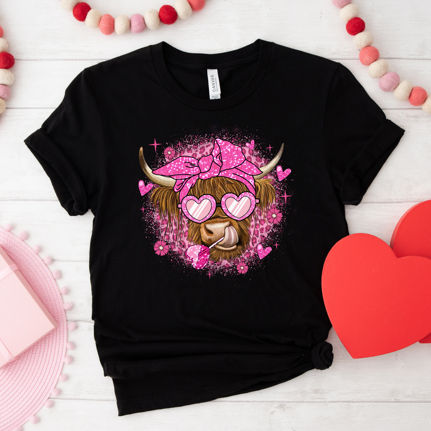 Highland Valentine's Day Cow T-Shirt