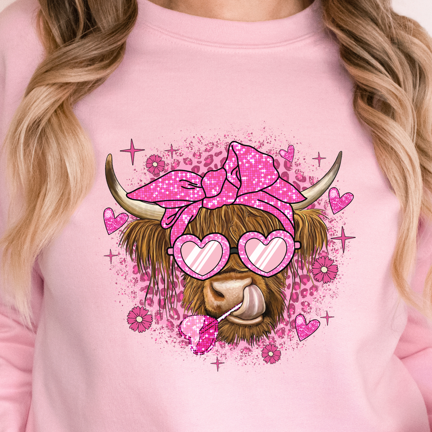 Highland Valentine's Day Cow Crewneck Sweater