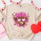 Highland Valentine's Day Cow Crewneck Sweater