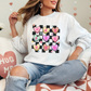 Distressed Valentines Conversation Hearts Crewneck Sweater