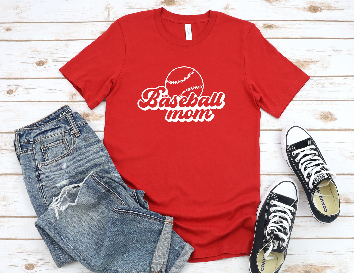 Retro Baseball Mom T-Shirt