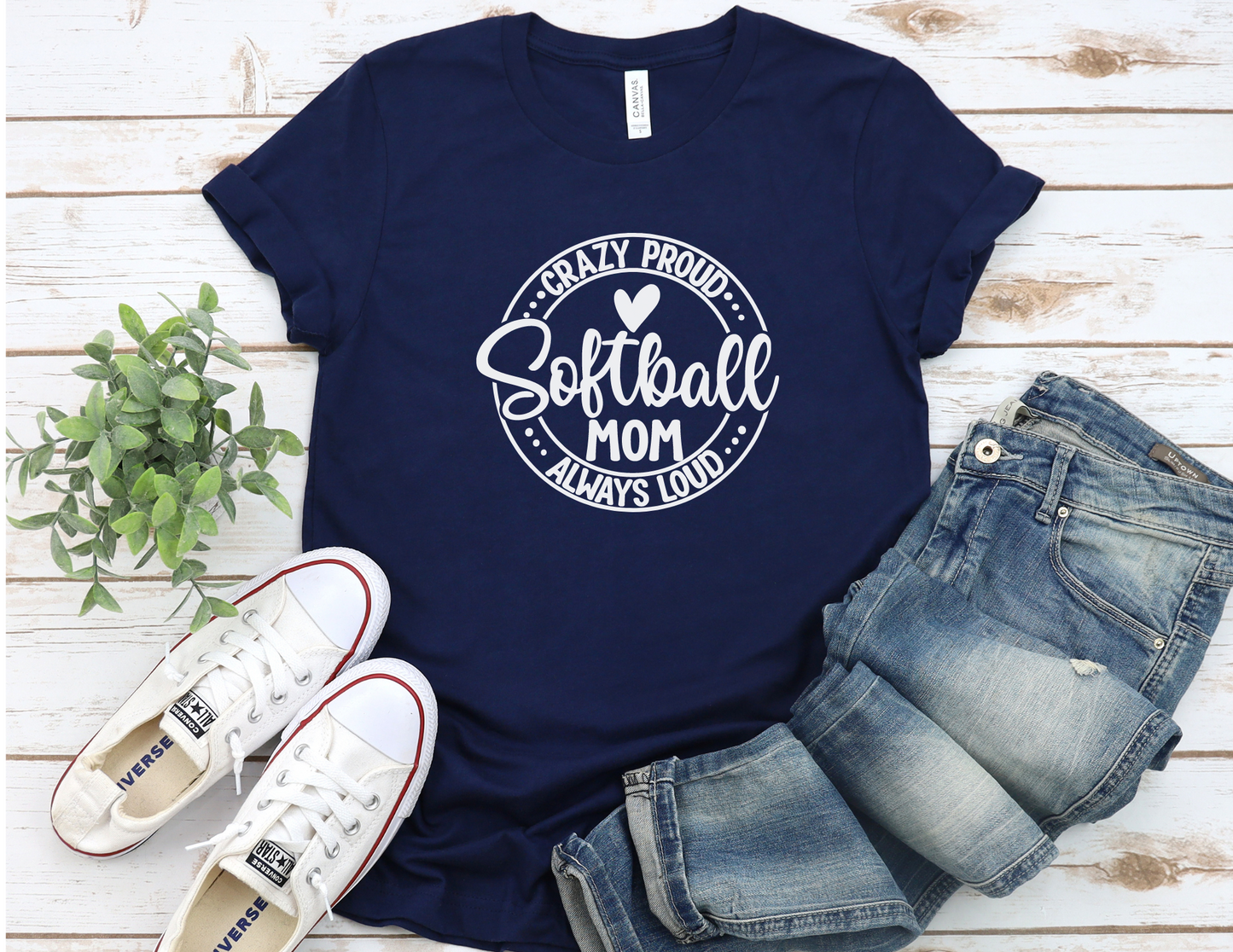 Crazy Loud Always Proud Softball Mom T-Shirt