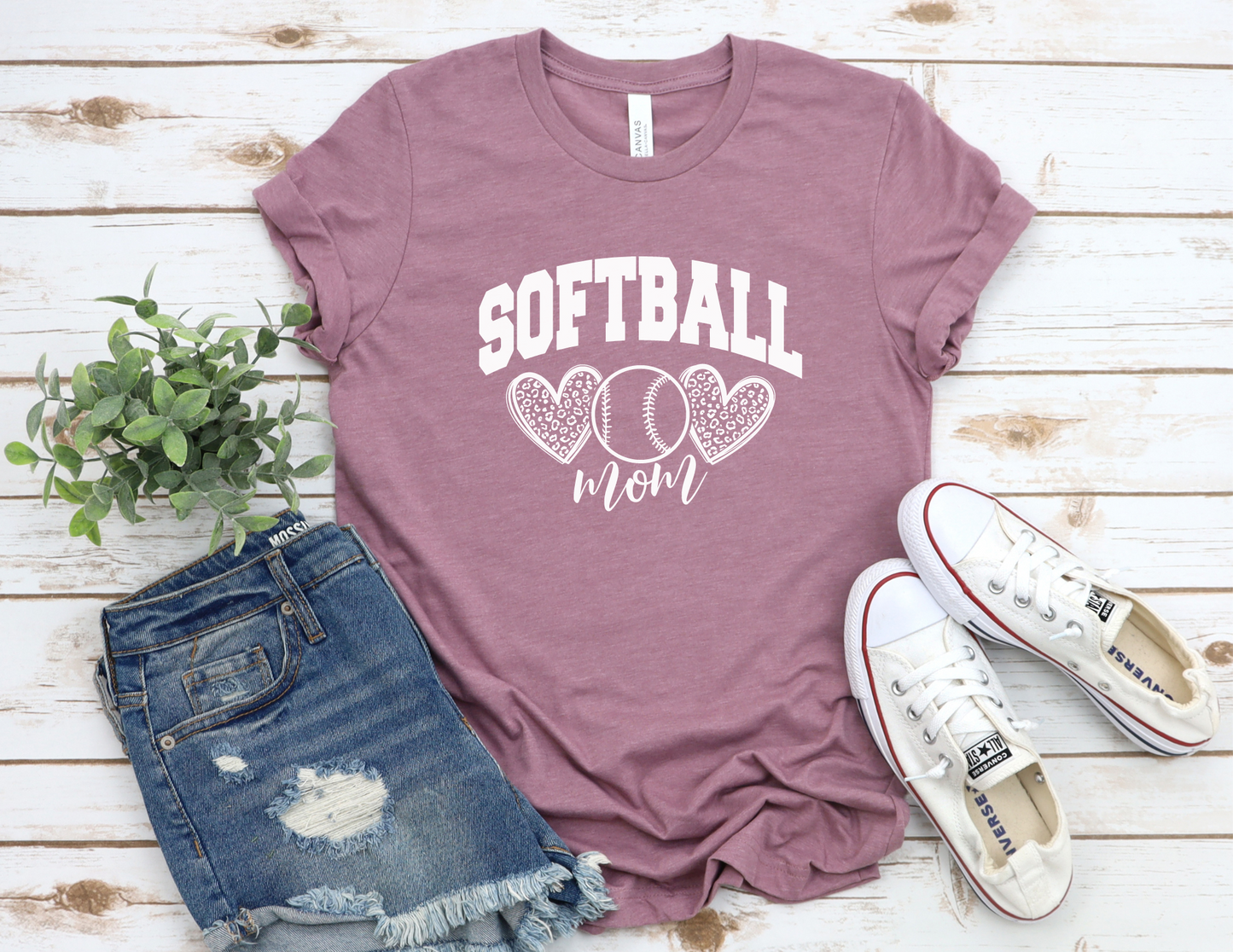 Cheetah Softball Mom T-Shirt