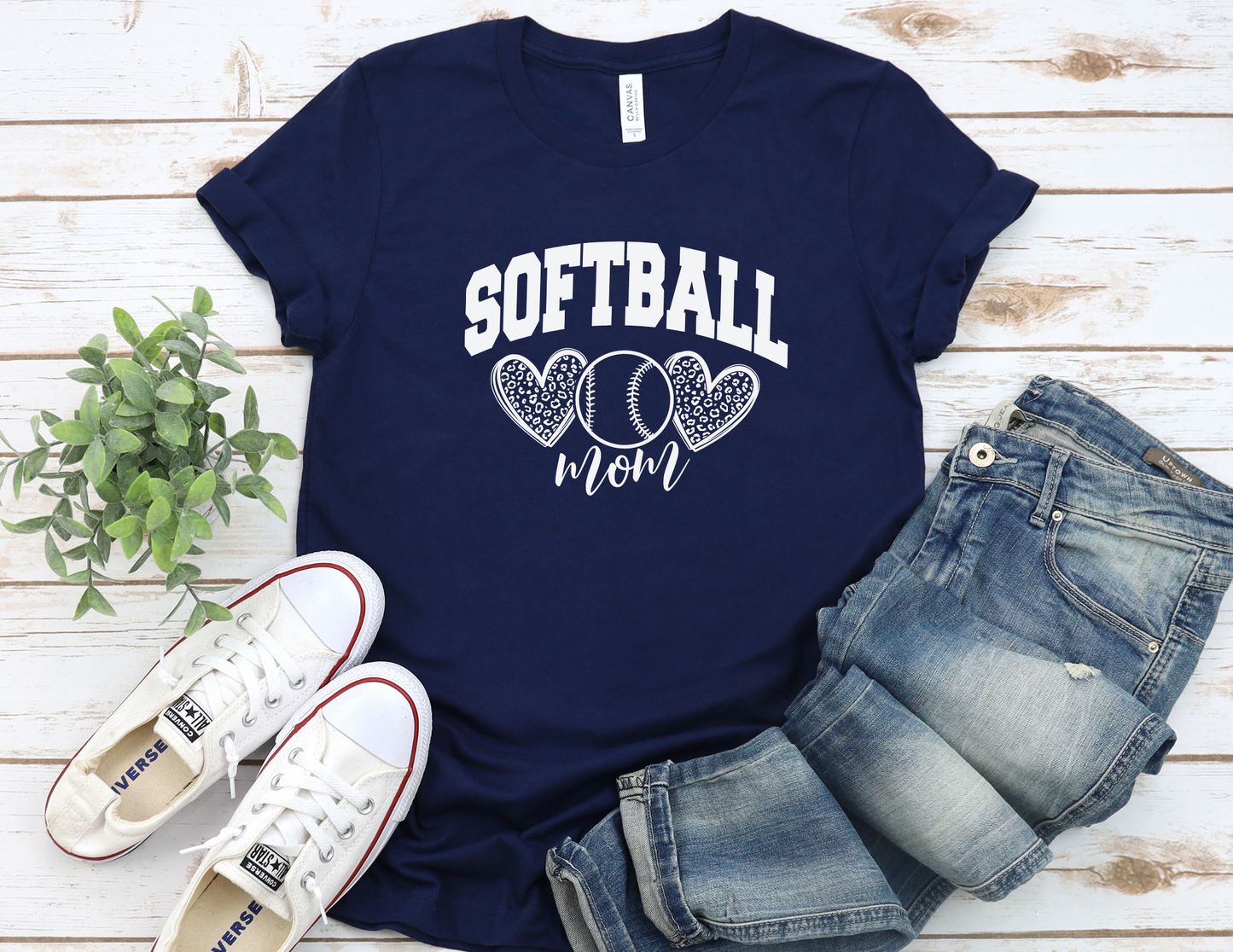 Cheetah Softball Mom T-Shirt