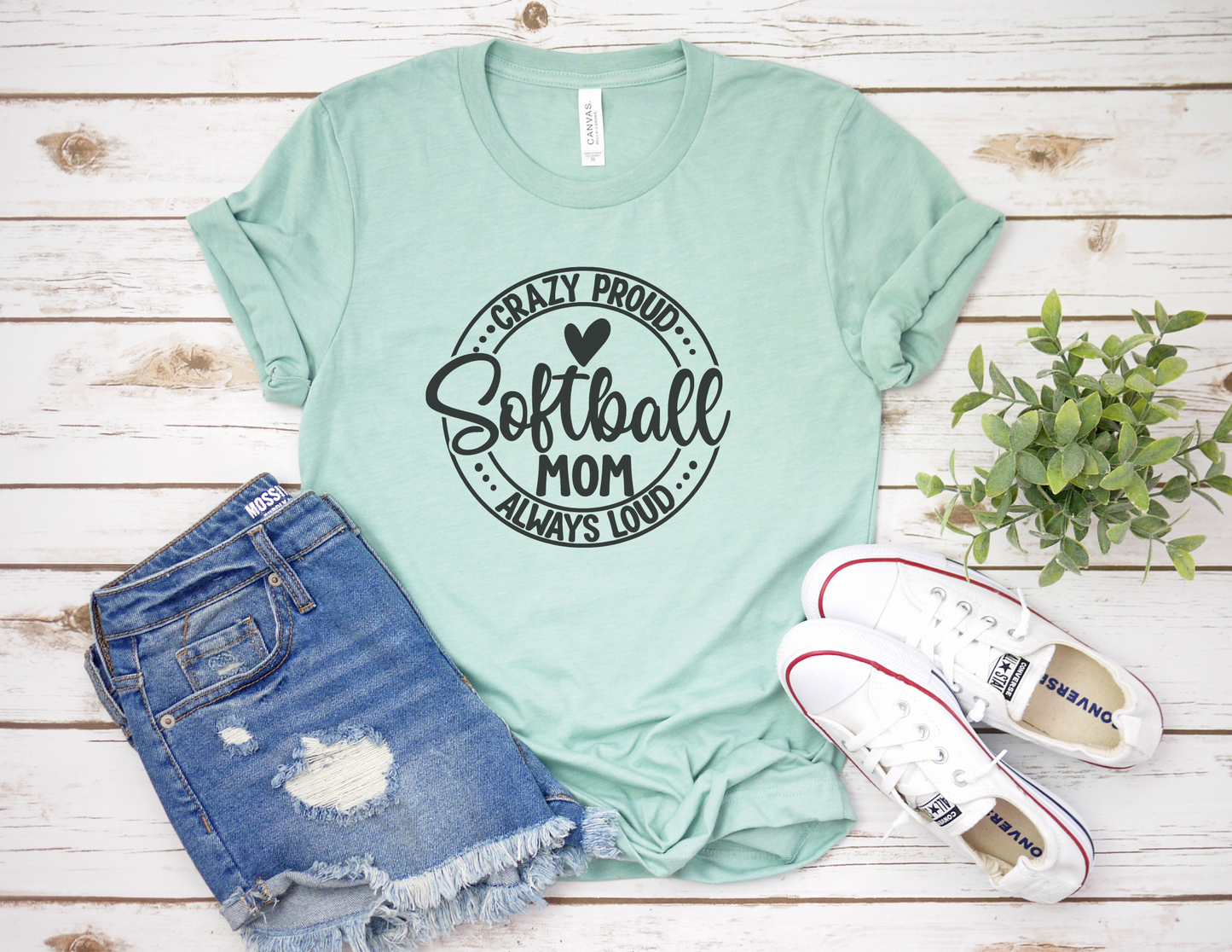 Crazy Loud Always Proud Softball Mom T-Shirt