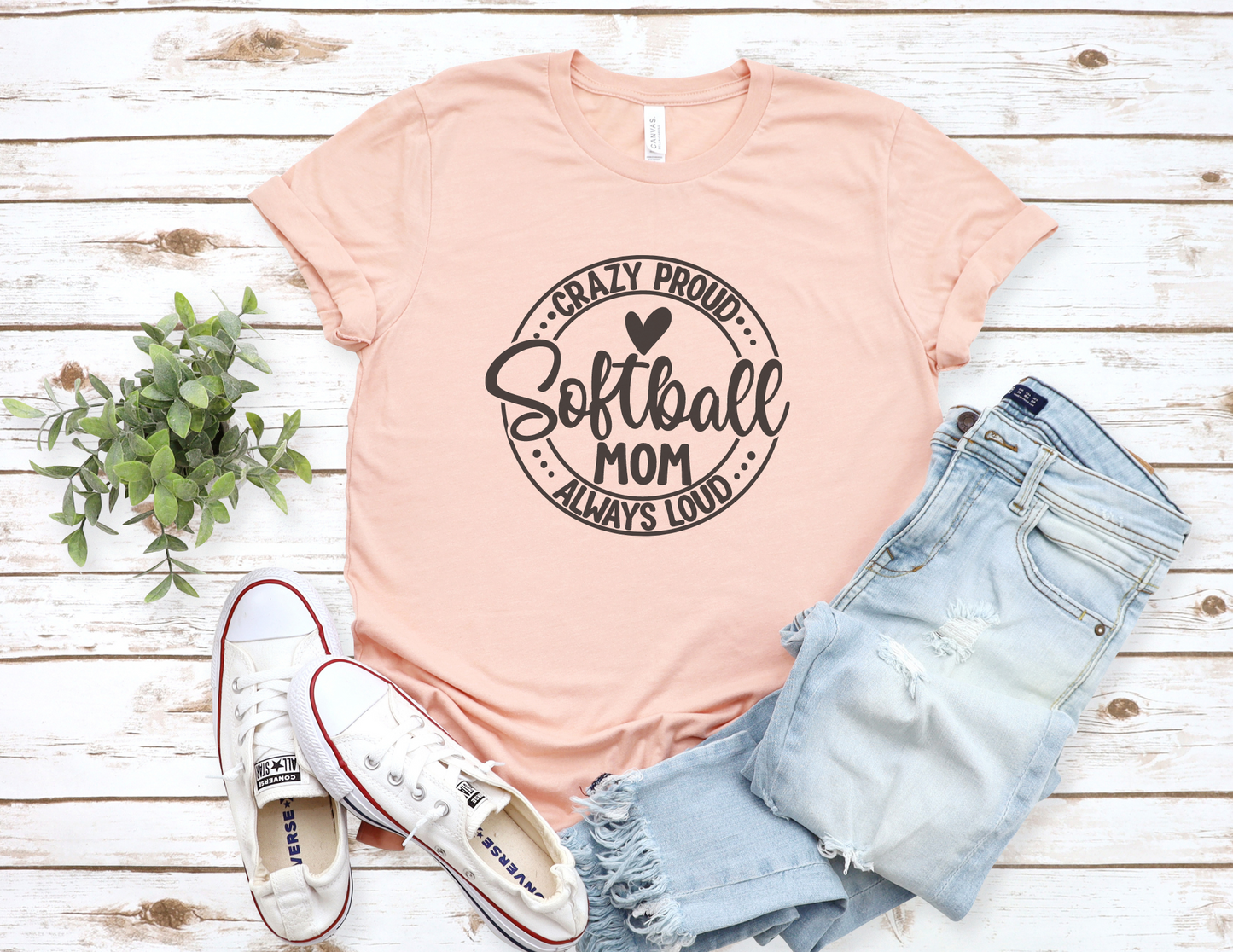 Crazy Loud Always Proud Softball Mom T-Shirt