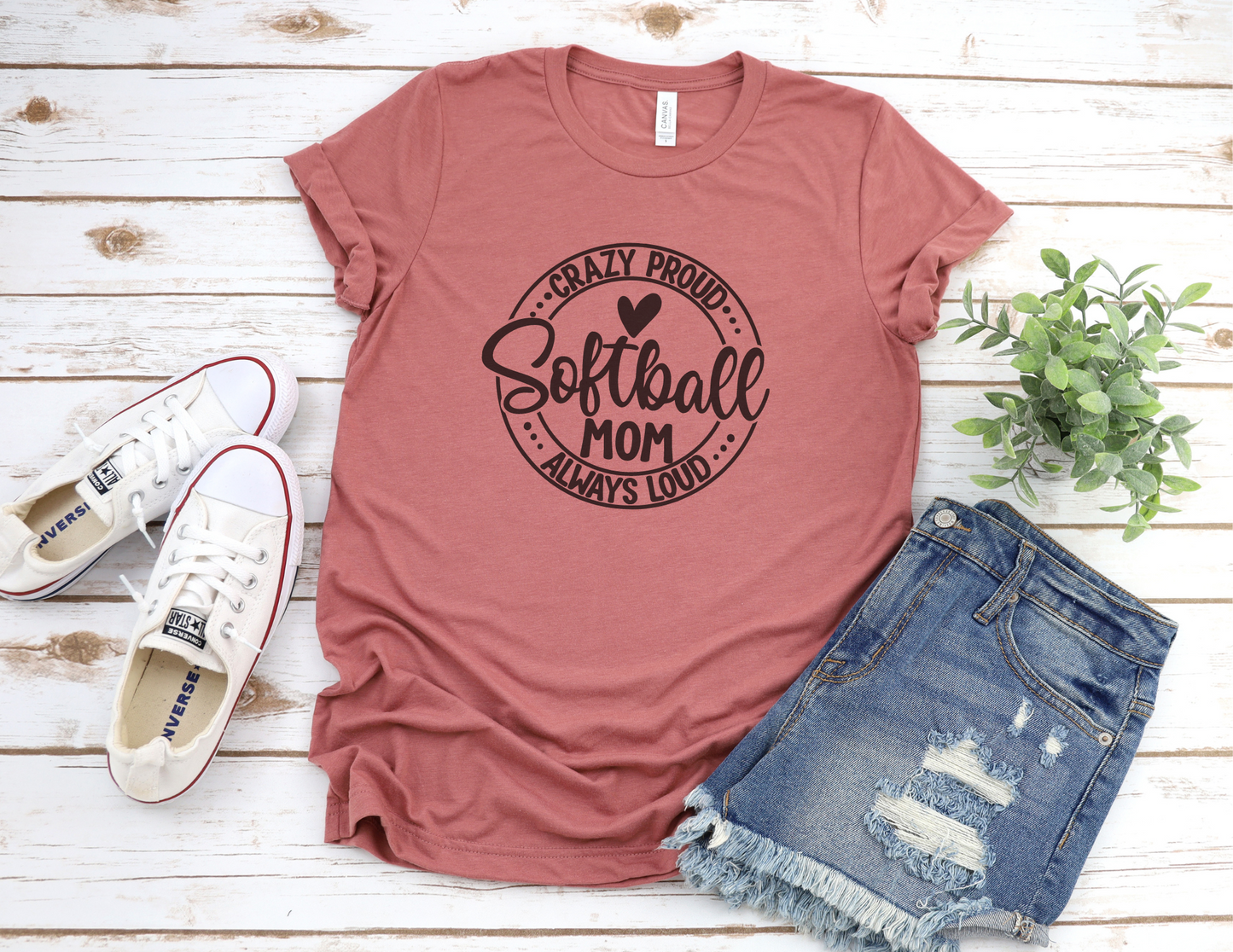 Crazy Loud Always Proud Softball Mom T-Shirt