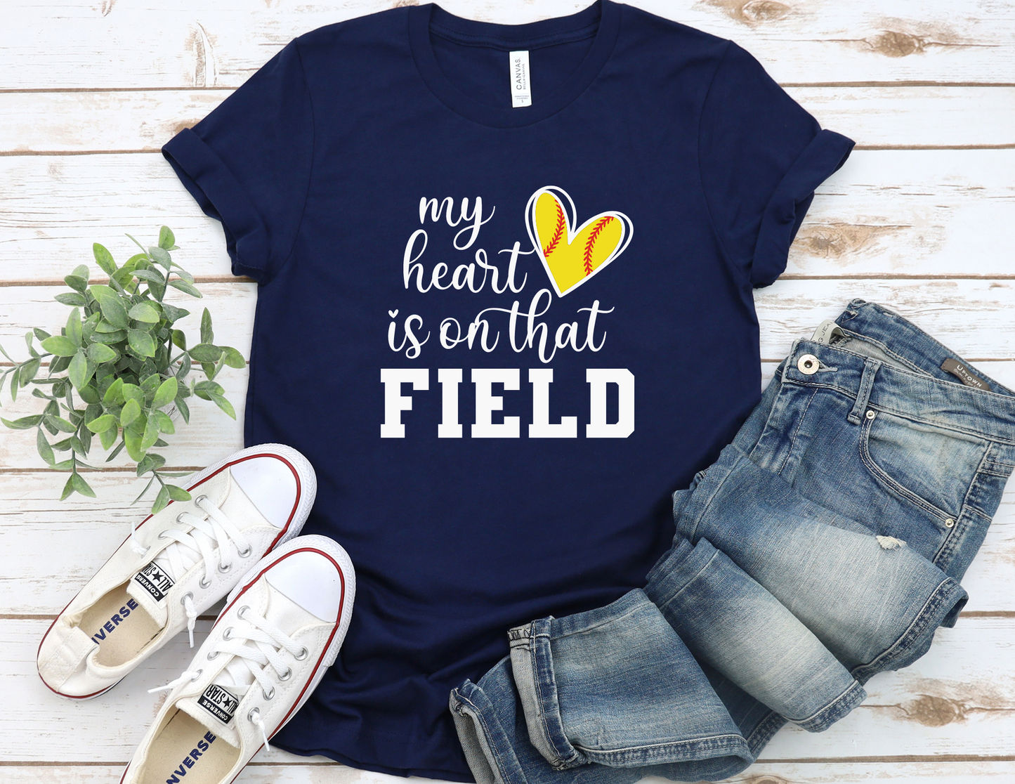 My Heart is On That Field Softball T-Shirt