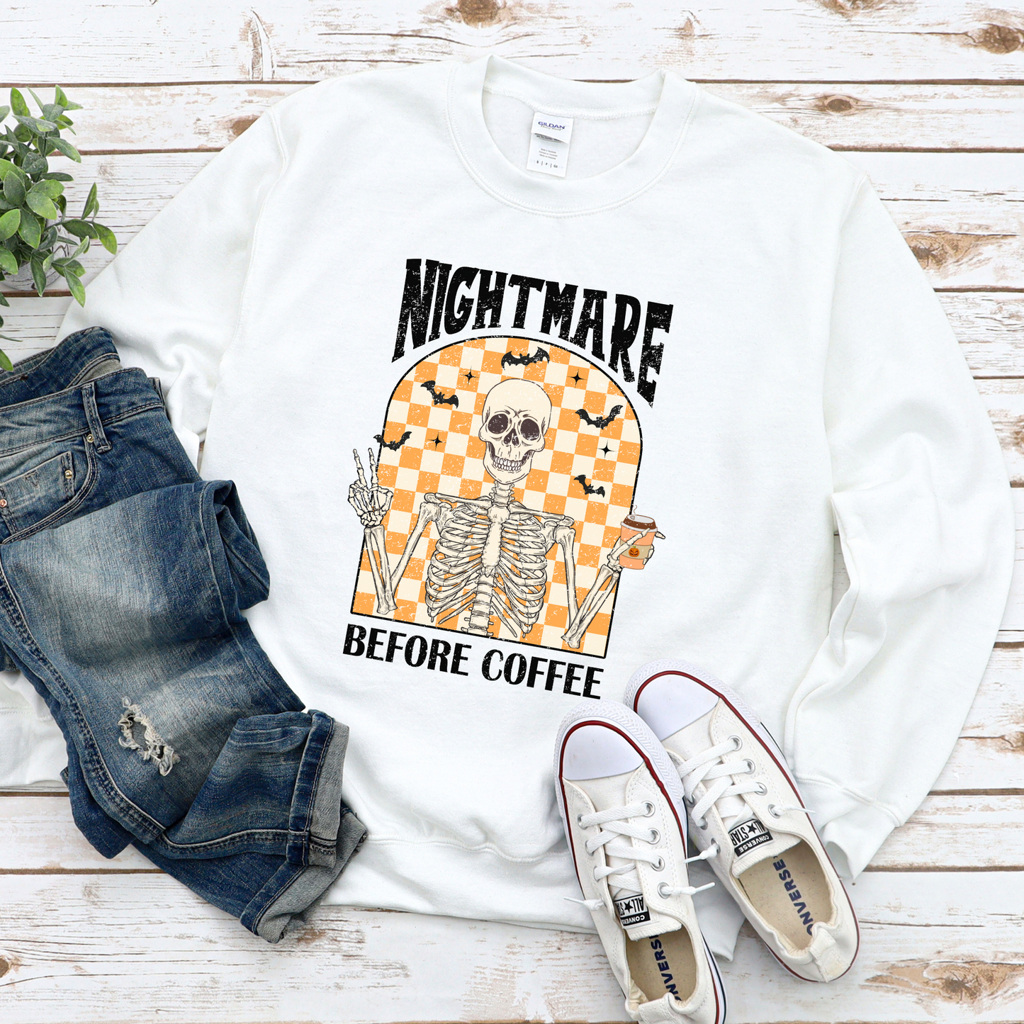 Nightmare Before Coffee Crewneck Sweater