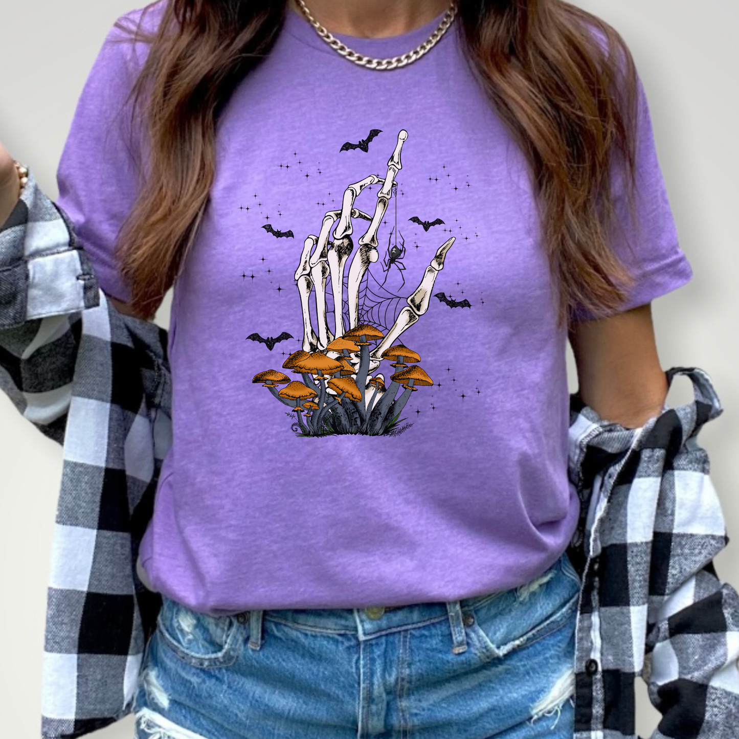 Mushroom Skeleton Hand T-Shirt