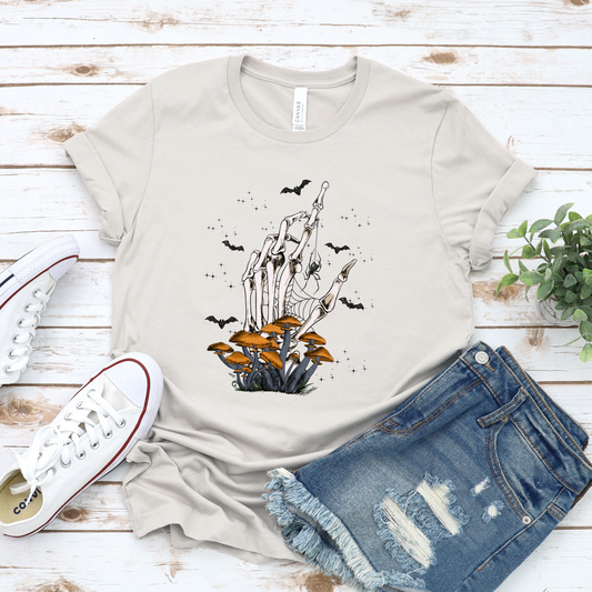 Mushroom Skeleton Hand T-Shirt