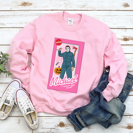 Michael Myers in a Barbie Box Crewneck Sweater