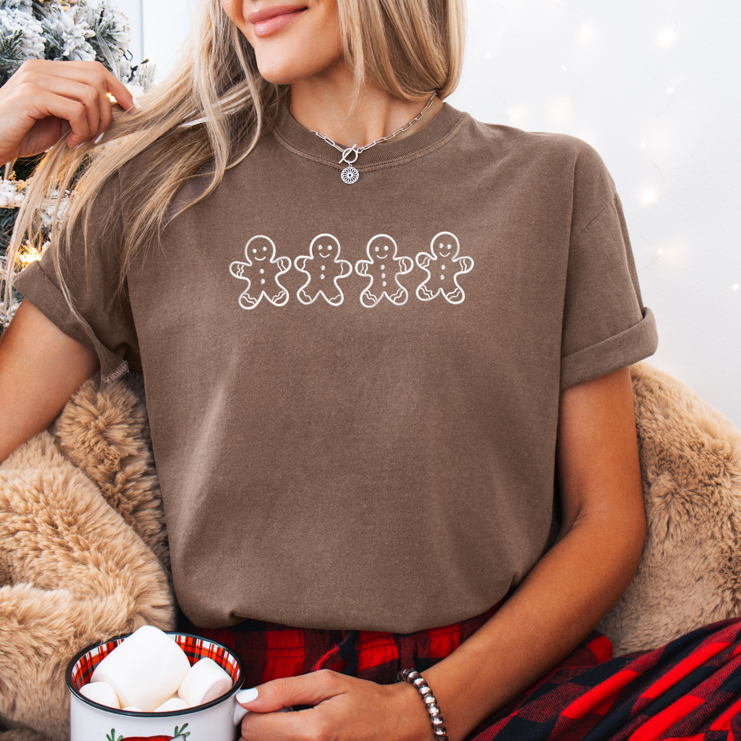 Gingerbread Embroidered Comfort Colors Tee