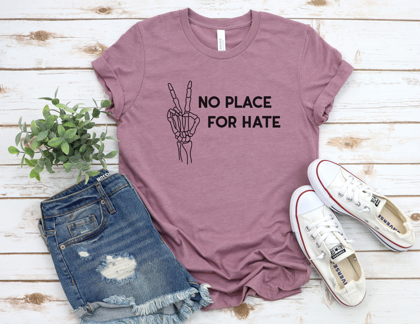 No Place For Hate Skeleton Hand T-Shirt