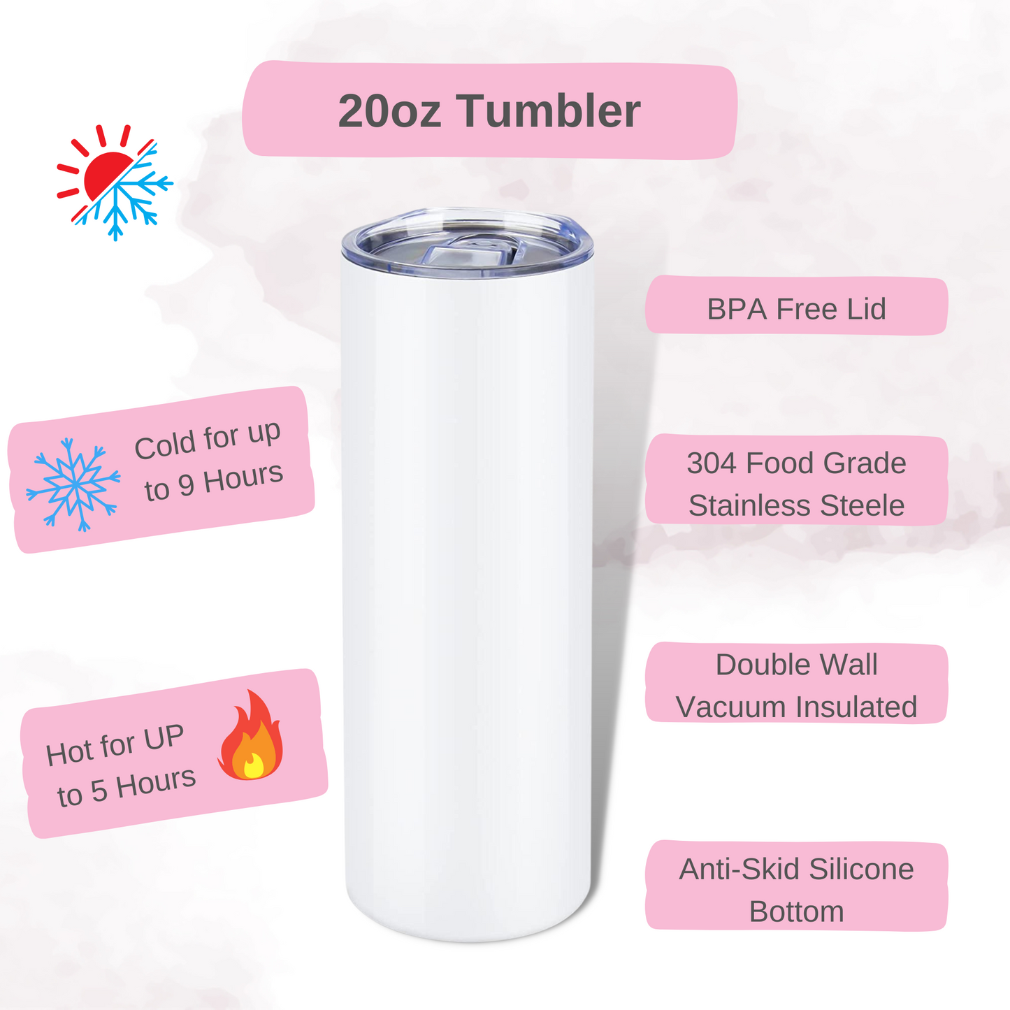 Silver Glitter Cow Print 20 oz Double Layer Vacuum Tumbler