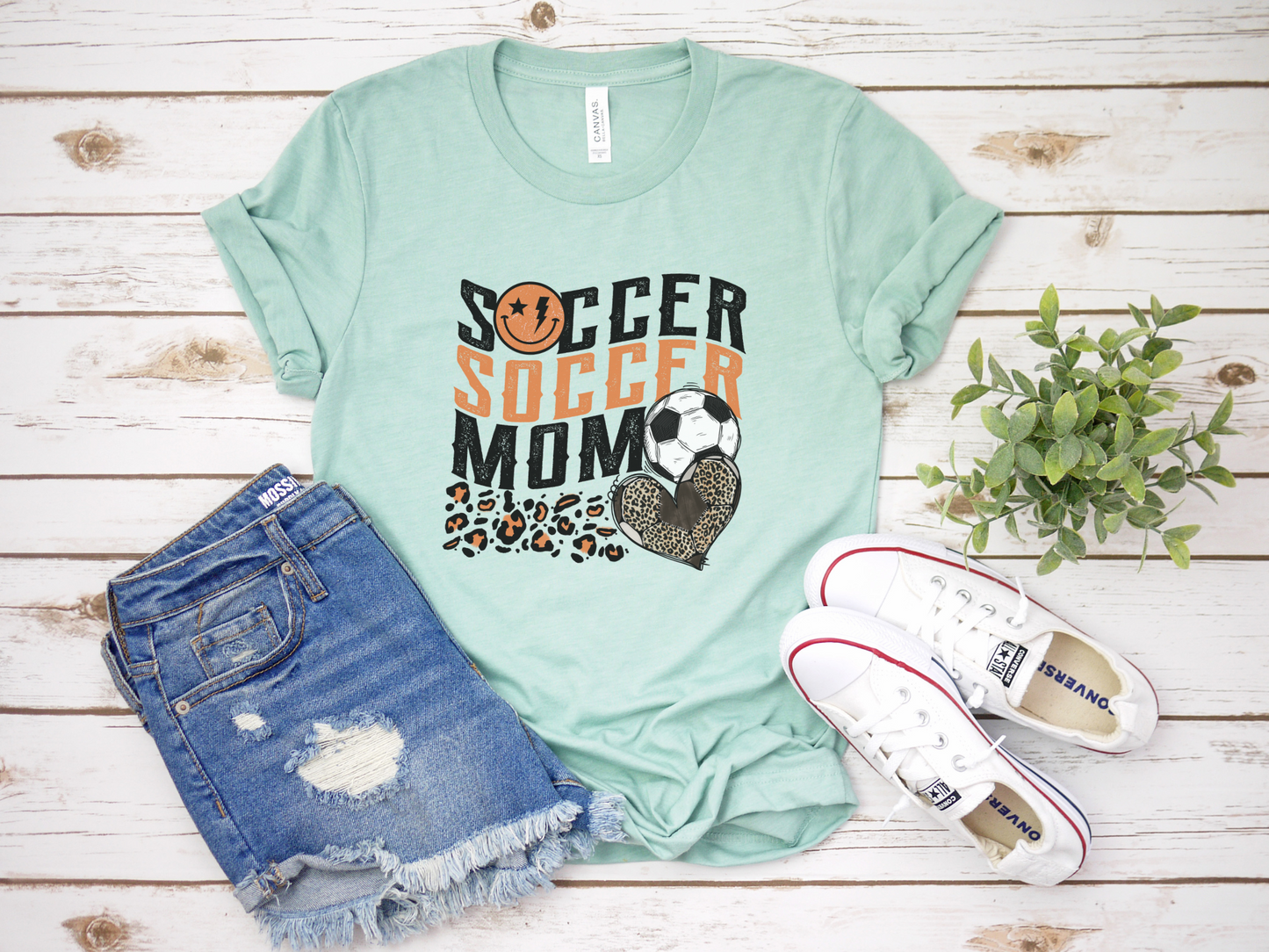 Orange Wave Cheetah Soccer Mom T-Shirt