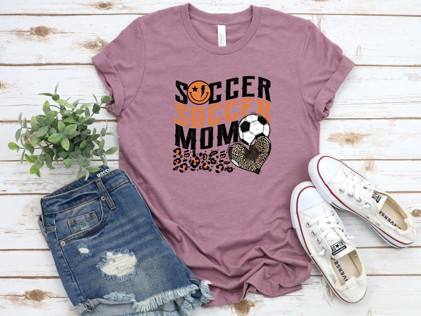 Orange Wave Cheetah Soccer Mom T-Shirt