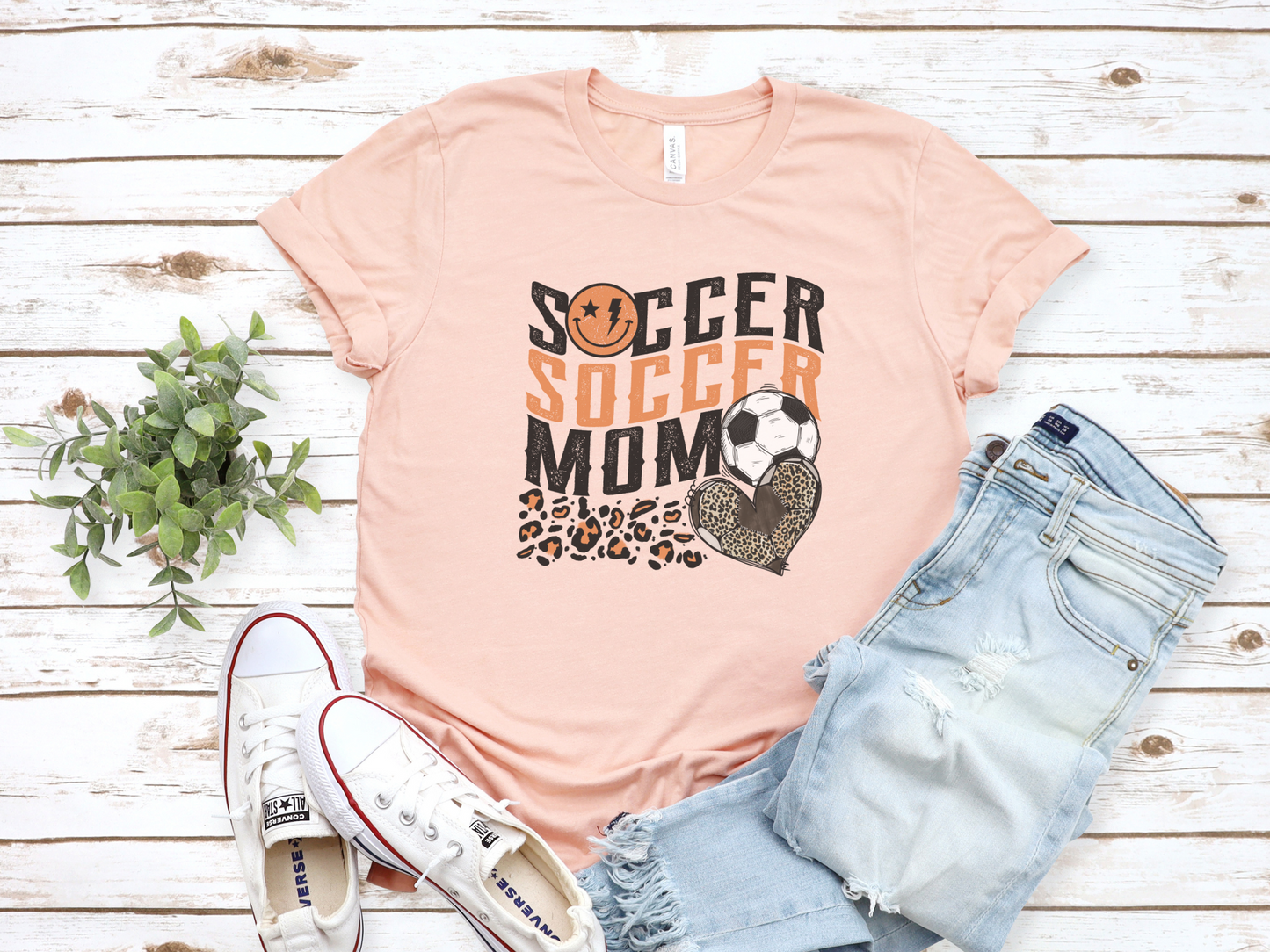 Orange Wave Cheetah Soccer Mom T-Shirt