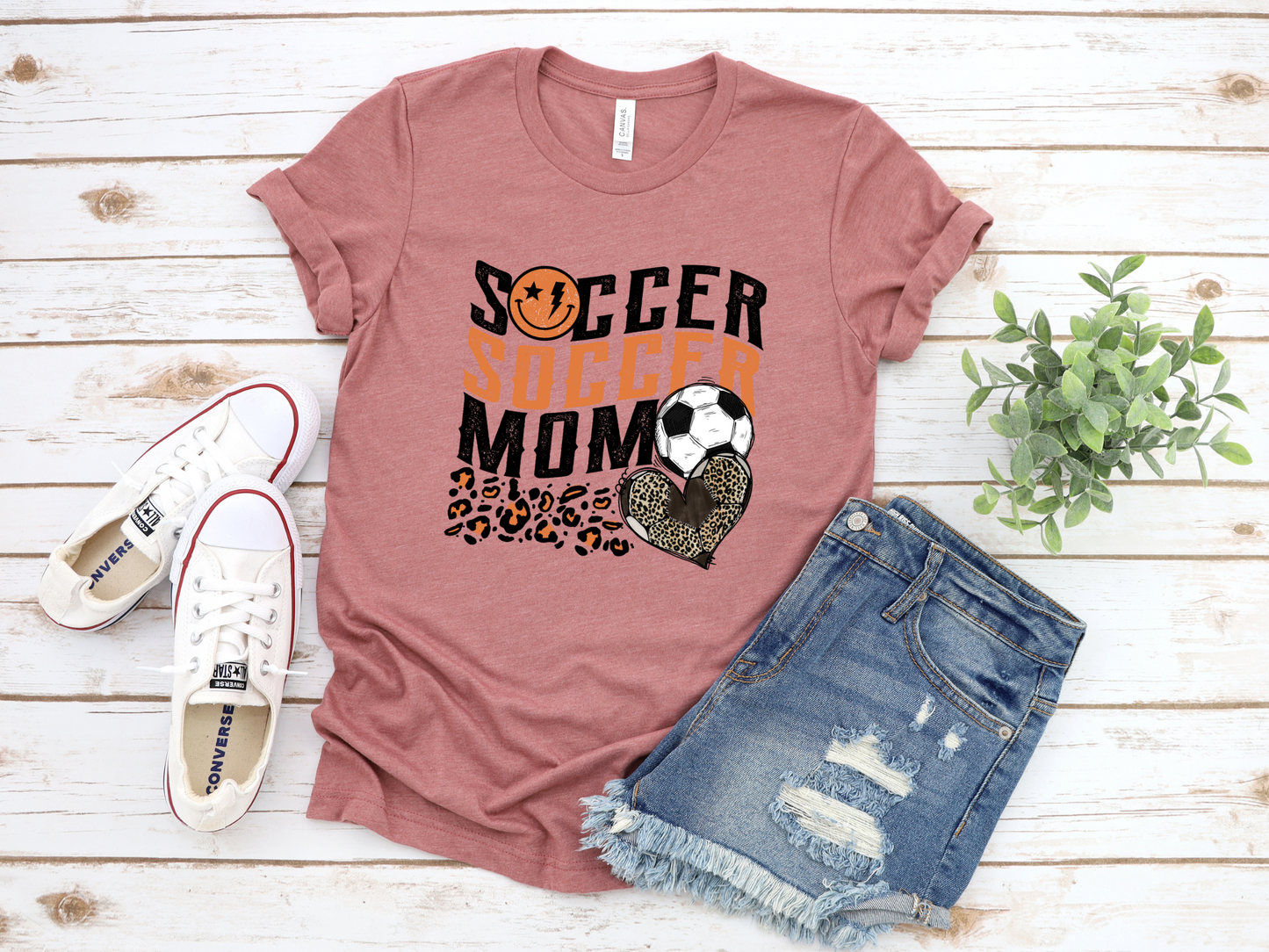 Orange Wave Cheetah Soccer Mom T-Shirt