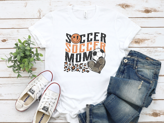 Orange Wave Cheetah Soccer Mom T-Shirt