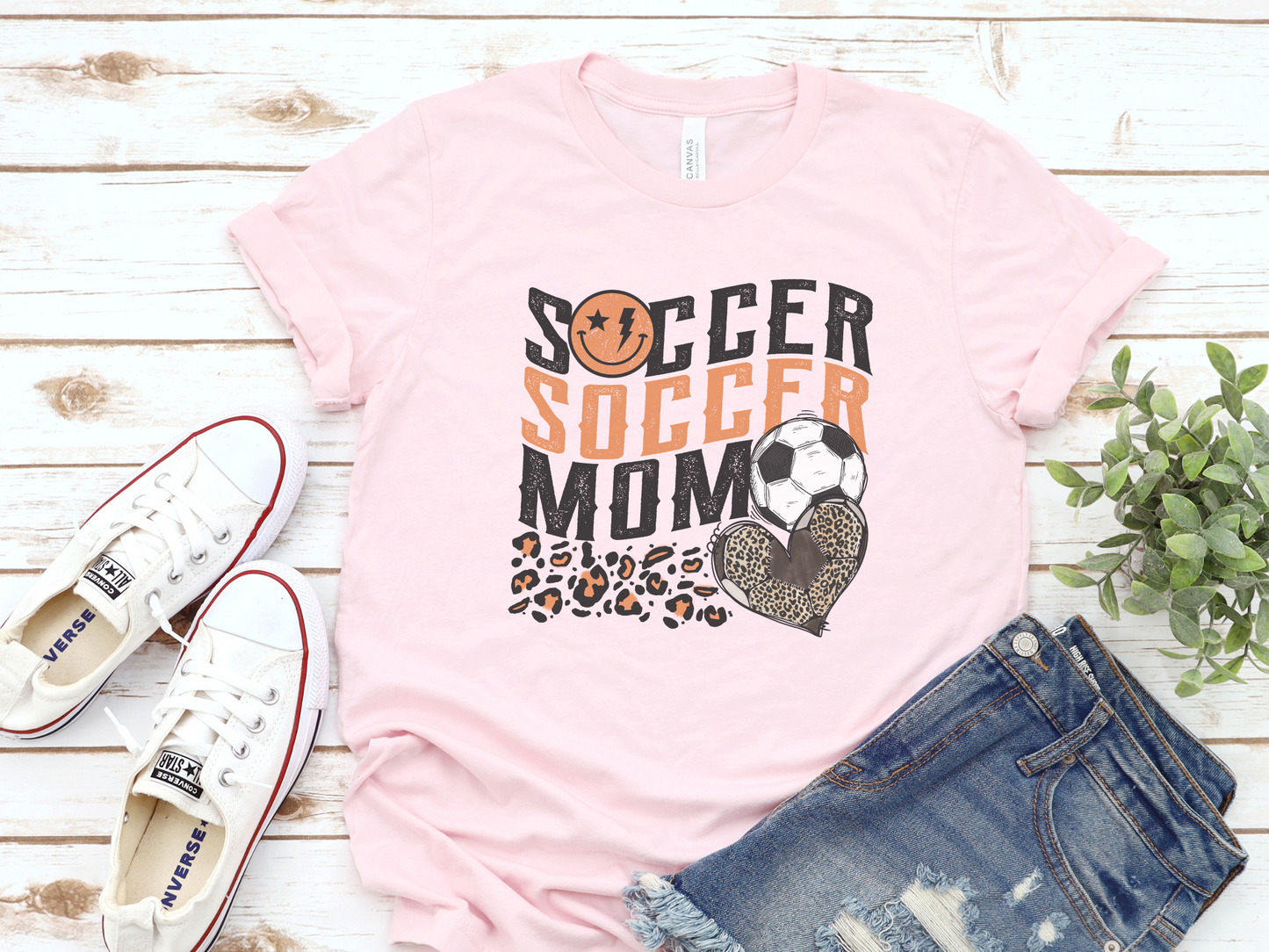 Orange Wave Cheetah Soccer Mom T-Shirt