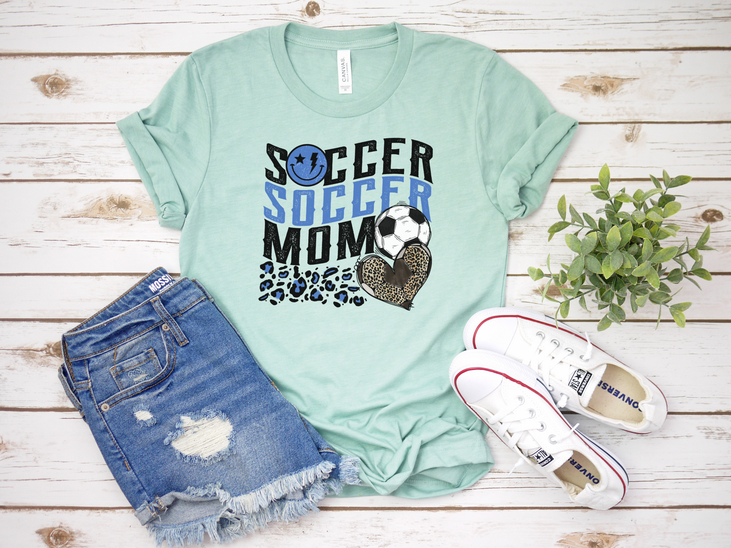 Blue Wave Cheetah Soccer Mom T-Shirt