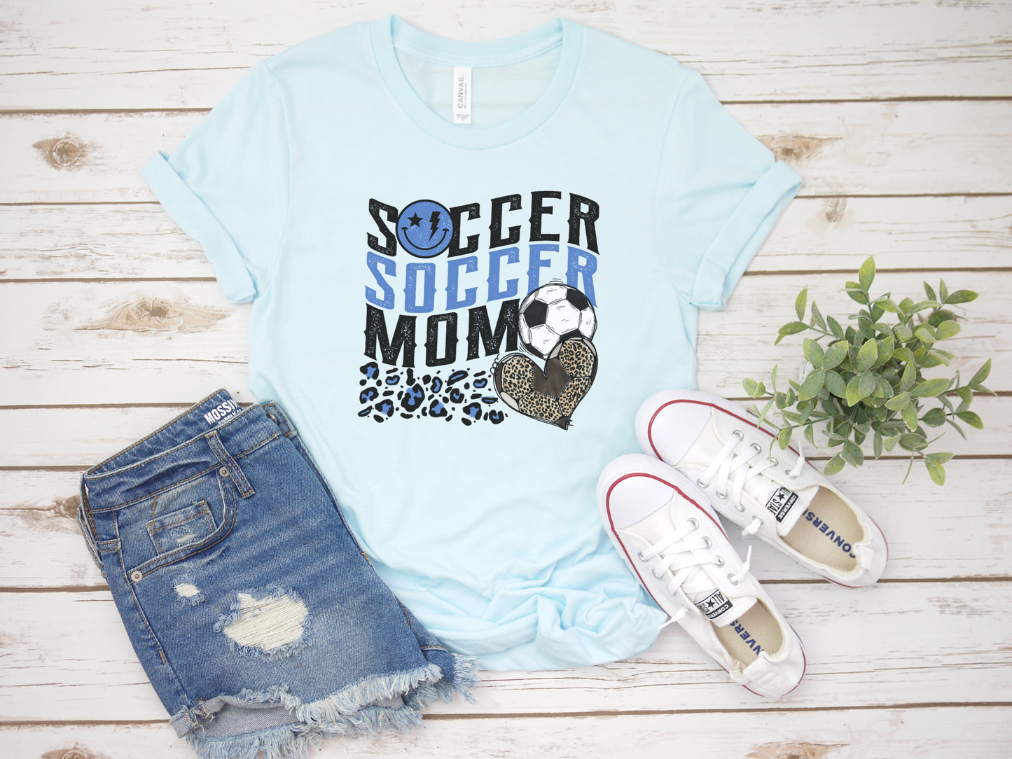 Blue Wave Cheetah Soccer Mom T-Shirt