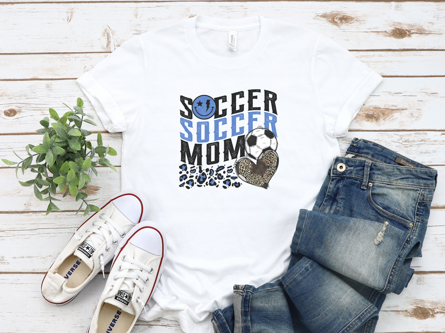 Blue Wave Cheetah Soccer Mom T-Shirt