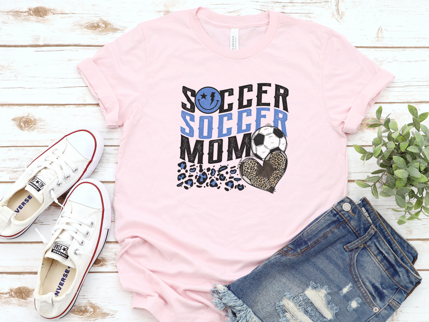 Blue Wave Cheetah Soccer Mom T-Shirt