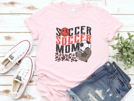Red Wave Cheetah Soccer Mom T-Shirt