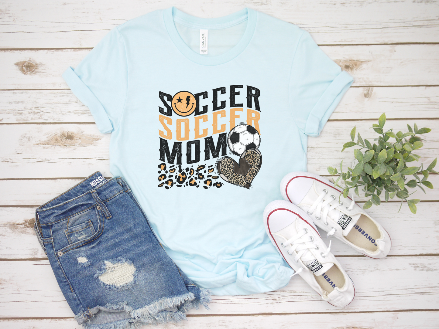 Yellow Wave Cheetah Soccer Mom T-Shirt