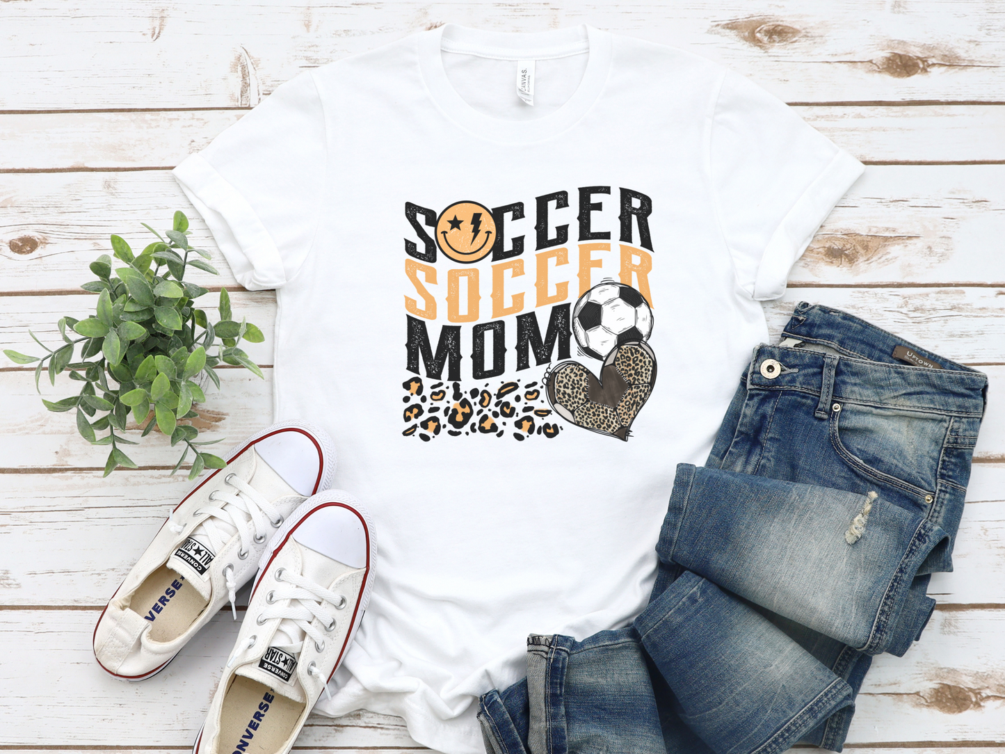 Yellow Wave Cheetah Soccer Mom T-Shirt