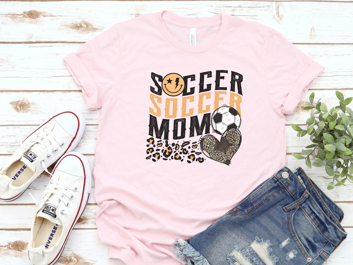 Yellow Wave Cheetah Soccer Mom T-Shirt