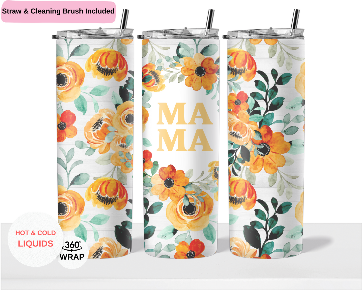 Floral Mama 20 oz Double Layer Vacuum Tumbler